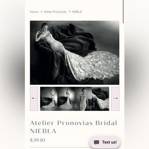 New Never Worn Pronovias Niebla Wedding dress Size 8